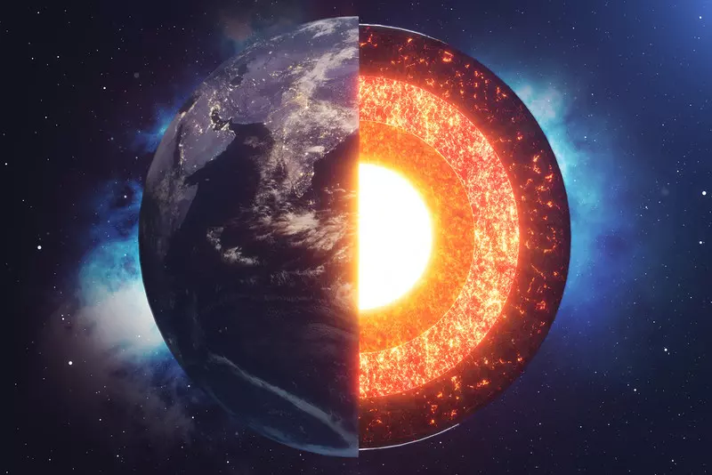 W jądrze wewnętrznym Ziemi znajduje się kula żelaza o promieniu 650 km