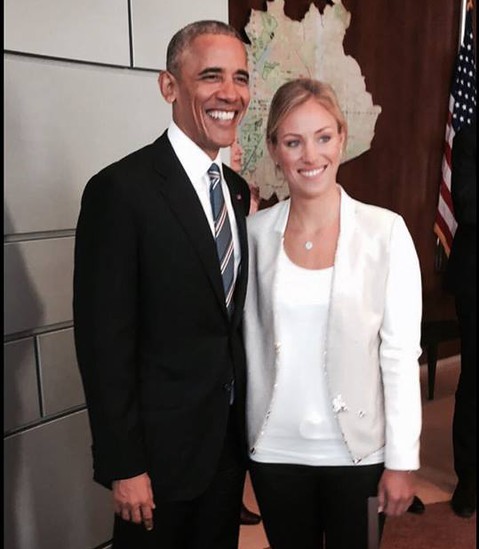 Tenisistka Angelique Kerber na obiedzie z Barackiem Obamą