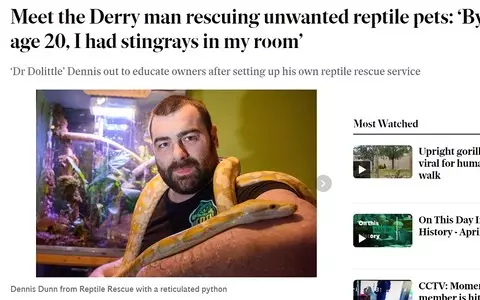 Meet the Derry man rescuing unwanted reptile pets: ‘By age 20, I had stingrays in my room’