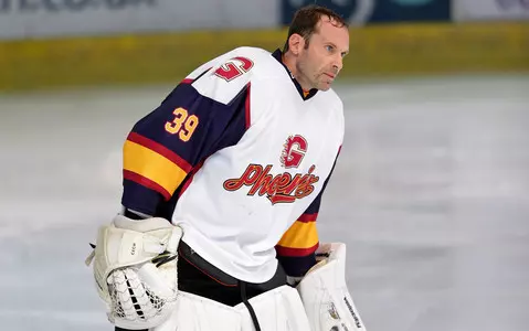 Former Arsenal and Chelsea goalkeeper Petr Cech a hockey player for Oxford City Stars