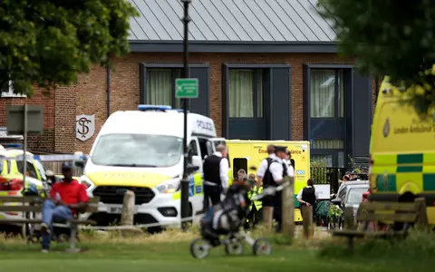 London: A car hit a school building in Wimbledon. Several people injured