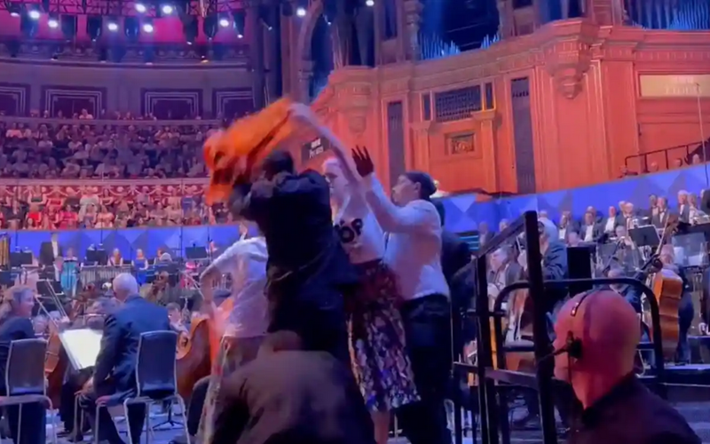 London: Climate activists disrupted a classical music concert at the Royal Albert Hall