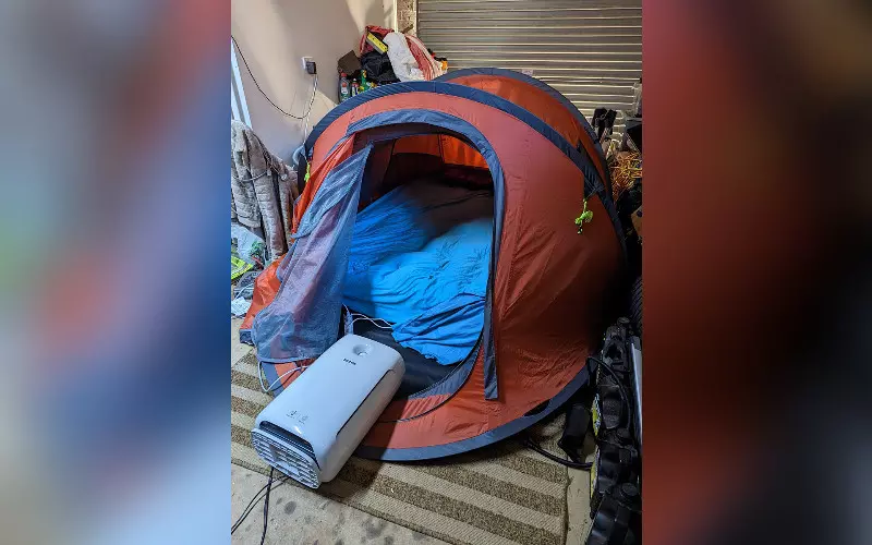 Man obsessed with fear of coronavirus has taken up residence in 'airtight' tent in garage