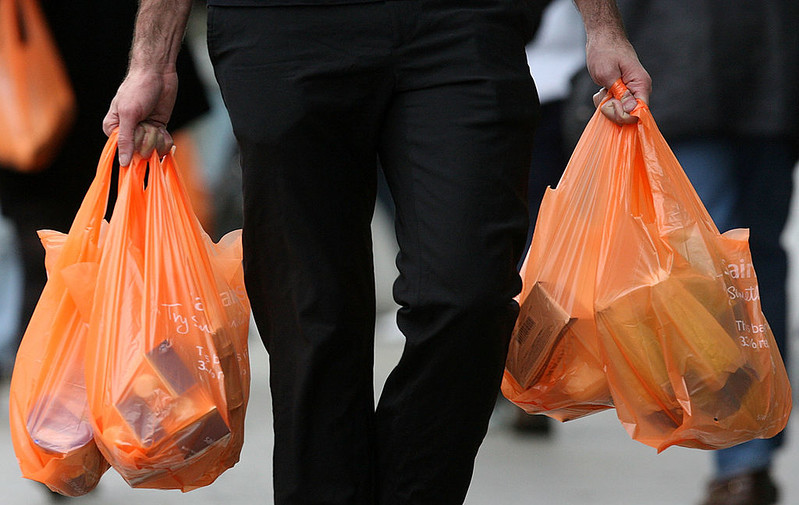 Supermarket plastic bag charge has led to 98% drop in use in England, data shows