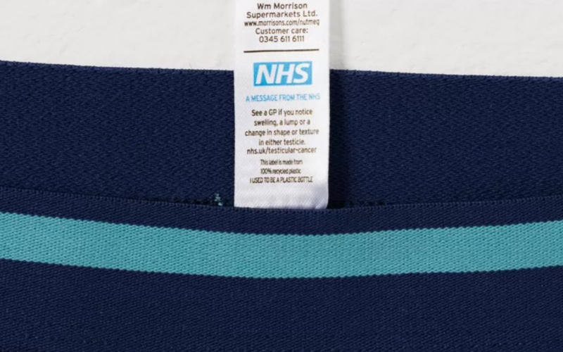 Morrisons' bras and pants carry NHS cancer check label