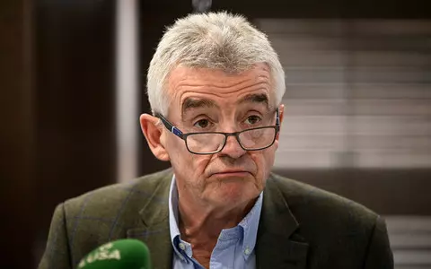 Ryanair chief Michael O'Leary was hit in the face with a cake in Brussels