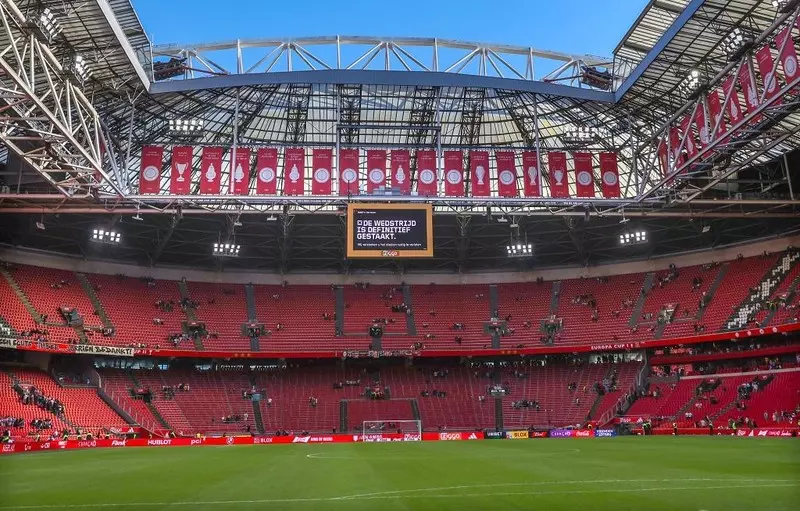 Ajax's match against Feyenoord will be finished tomorrow in empty stands