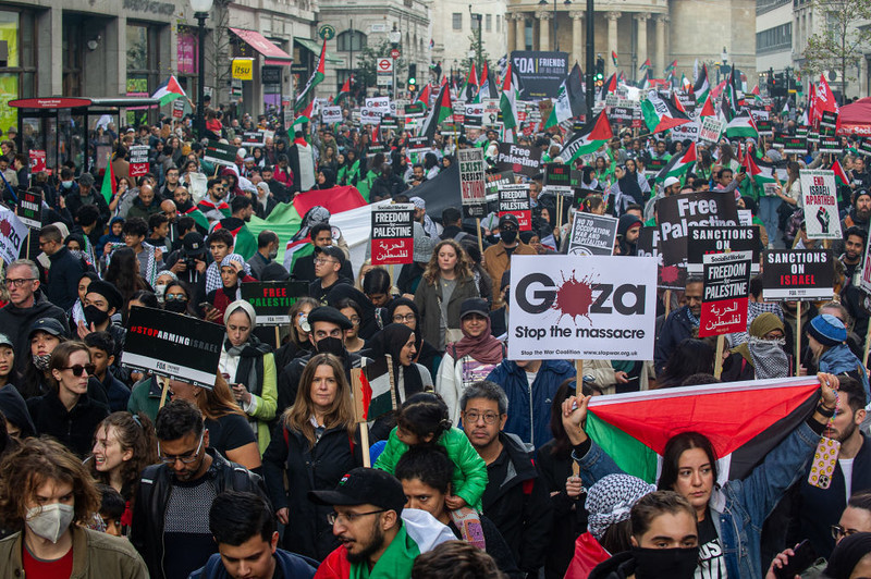 UK: Demonstrations in support of Palestinians in several cities. In London, 7 people were arrested