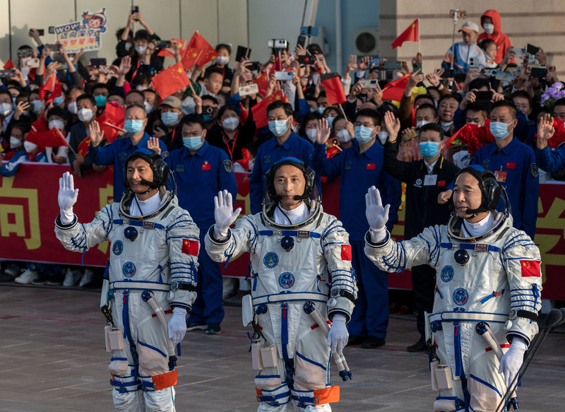 Three Chinese astronauts returned to Earth after a six-month mission on the orbital station