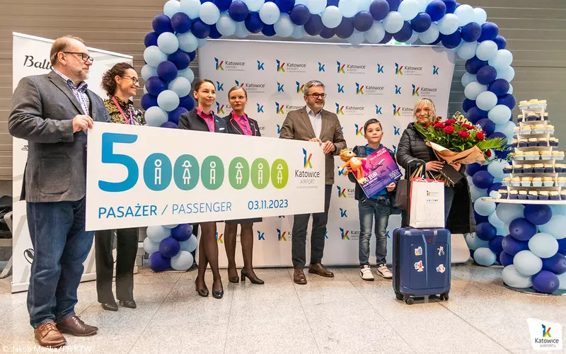 Lotnisko Katowice po raz pierwszy obsłużyło 5-milionowego pasażera w ciągu roku 