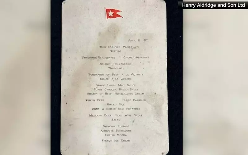 The Titanic menu was sold at auction for PLN 84,000. pounds