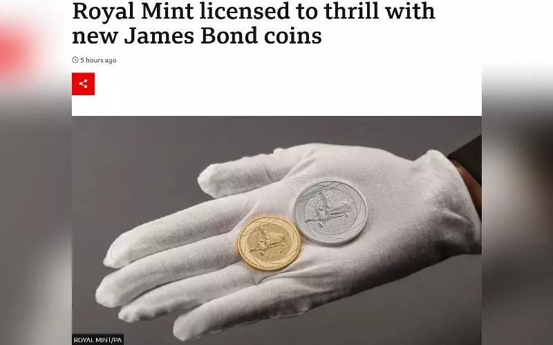 Nowa seria monet Royal Mint upamiętnia postać Jamesa Bonda