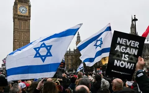 Tens of thousands of people protested against anti-Semitism in London