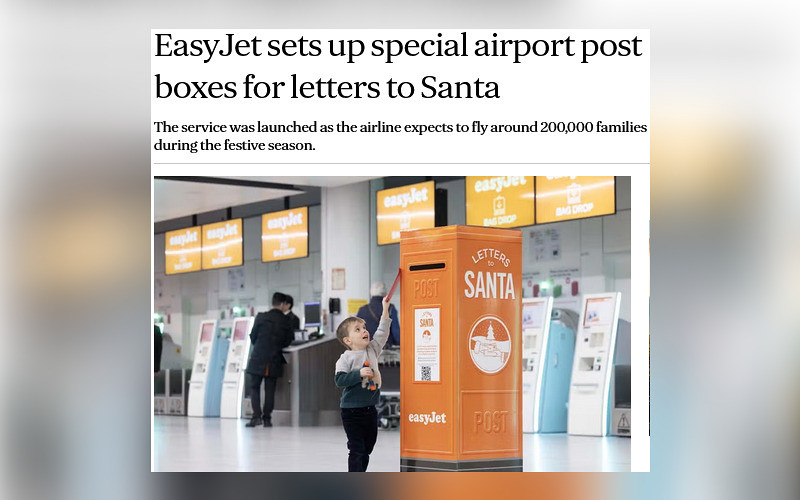 UK: EasyJet ustawia na lotniskach specjalne skrzynki pocztowe na listy do św. Mikołaja