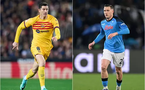 Zielinski and Lewandowski's teams against each other in the 1/8 finals of the Champions League