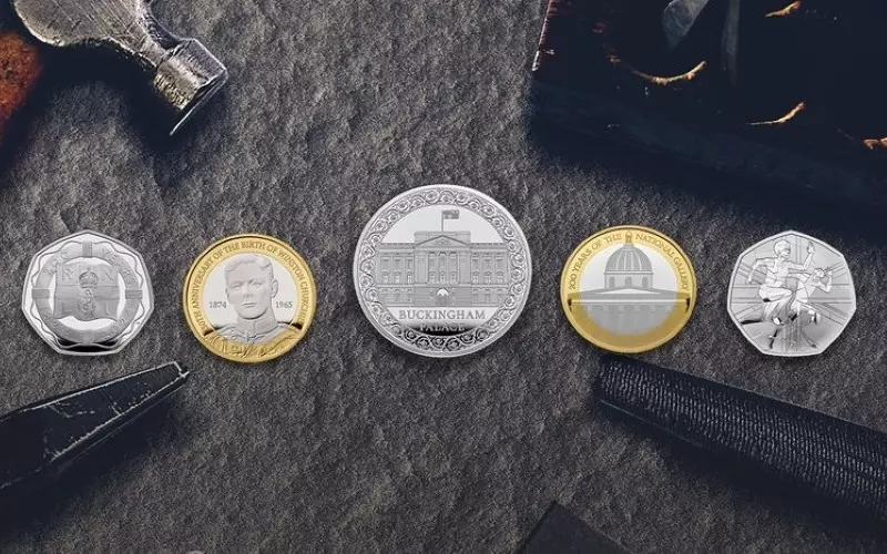 Winston Churchill i pałac Buckingham na nowych monetach Royal Mint w 2024 r.