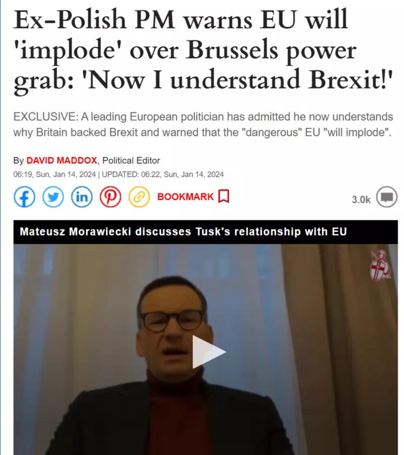 Morawiecki in "Daily Express": Now I understand why the British were in favor of Brexit