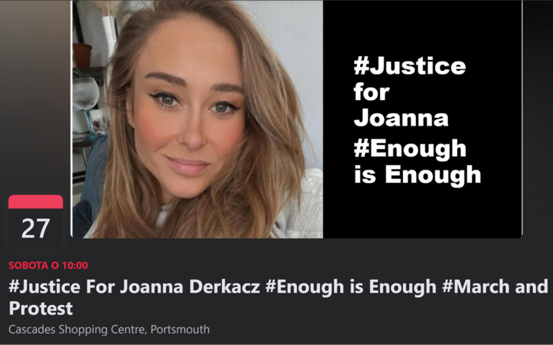 Polacy w Portsmouth będą protestować przeciw przemocy domowej po zabójstwie Joanny Derkacz