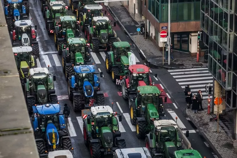 Farmers from all over Europe protest in Brussels: "Your imports, our defeat"