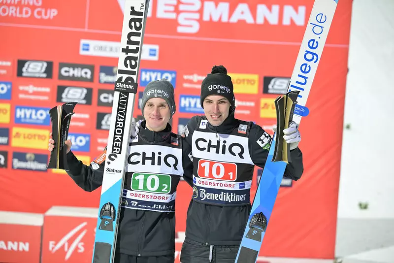 World Cup in ski jumping: Slovenes win duo competition in Oberstdorf, Poland fifth
