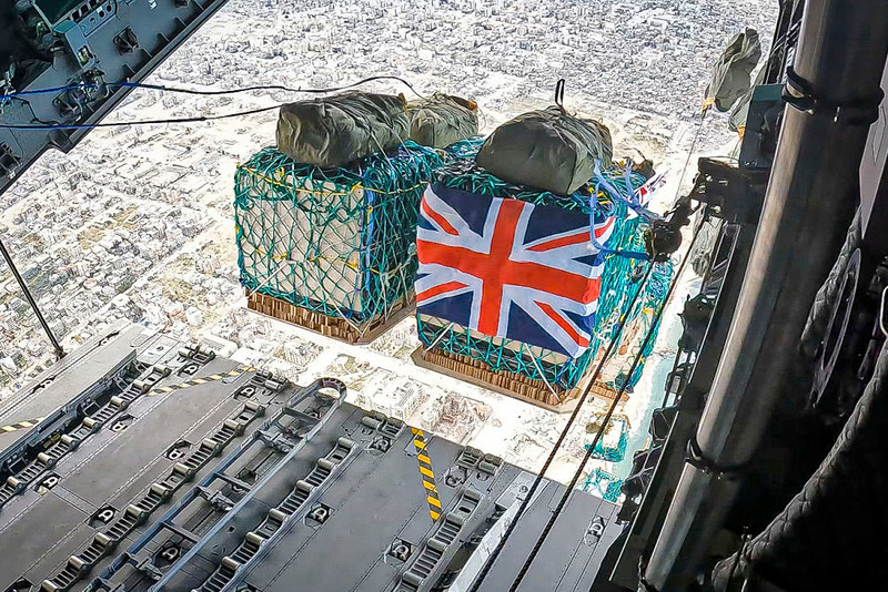 UK airdrops 10 tons of food supplies into Gaza