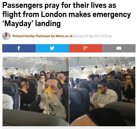 Passengers pray for their lives as flight from London makes emergency 'Mayday' landing