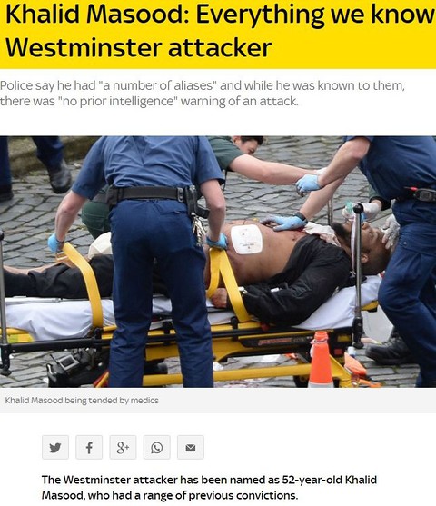 Sprawca ataku w Londynie to urodzony na Wyspach Khalid Masood