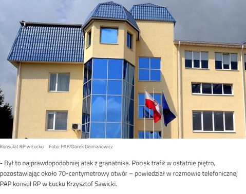 Polish consulate in Ukraine attacked with grenade launcher