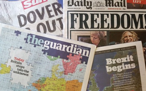 Brytyjska prasa świętuje rozpoczęcie wyjścia z UE