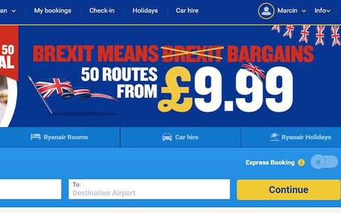 Brexitowa promocja Ryanair. Loty w jedną stronę do Polski za £9,99