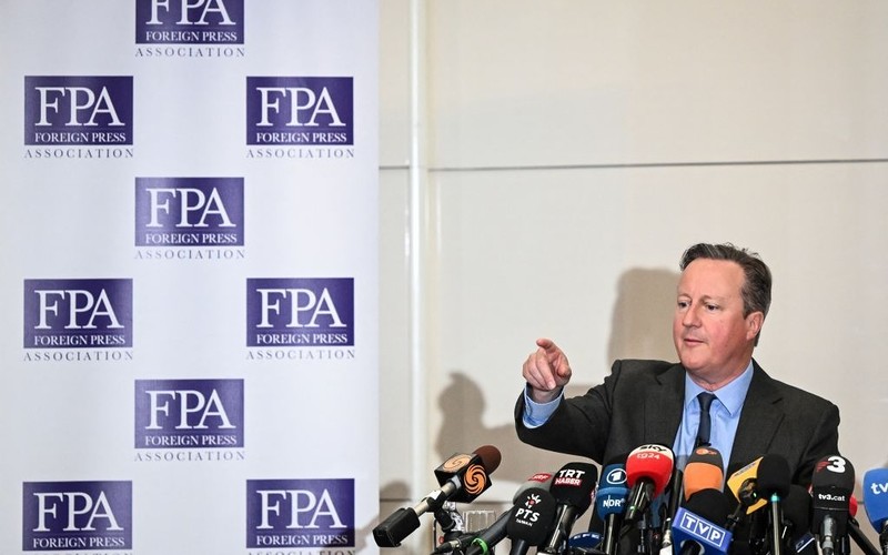 David Cameron suggests Ukraine can use British weapons to strike troops inside Russia