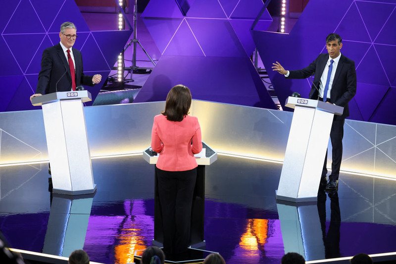 Ostra ostatnia przedwyborcza debata Sunaka i Starmera