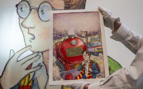 Ilustracja z okładki pierwszej książki o Harrym Potterze sprzedana za 1,9 mln USD