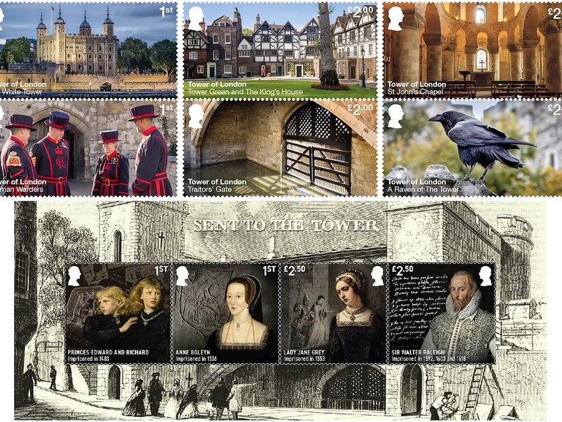 Historia Tower of London upamiętniona w zestawie nowych znaczków pocztowych