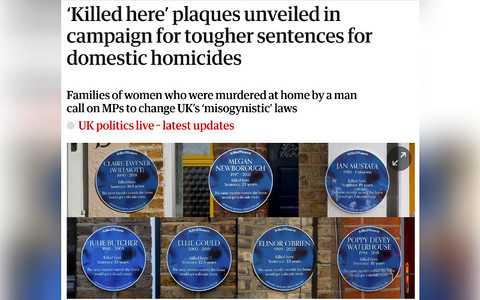 ‘Killed here’ plaques unveiled in campaign for tougher sentences for domestic homicides