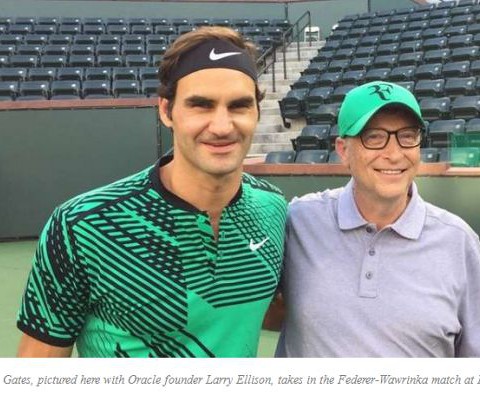 Roger Federer and Bill Gates to play charity tennis match on 30 April 2017