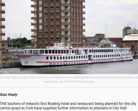 Cork's planned floating hotel will have overall capacity for 200