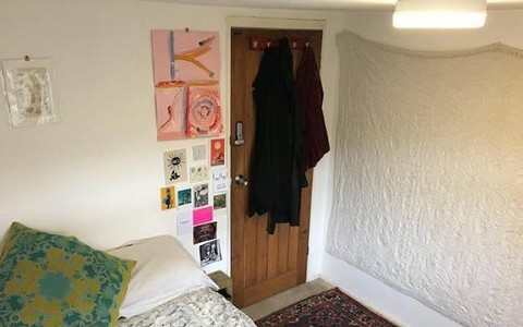 Bedroom in a shipping container in east London advertised for £700 a month