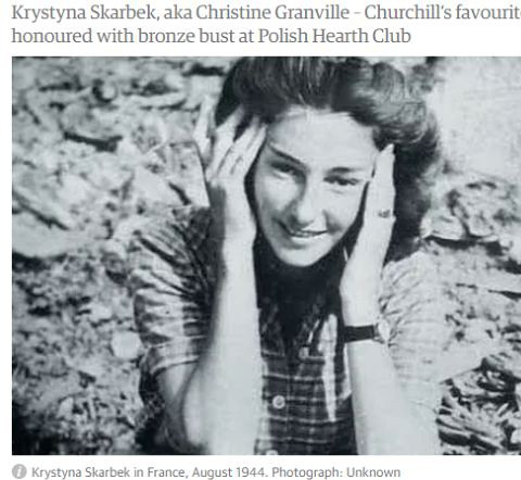 As wywiadu, ulubienica Churchilla: W Londynie odsłonięto popiersie Krystyny Skarbek