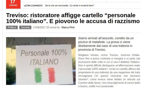'100 percent Italian staff'