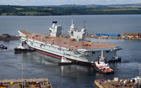 Royal Navy's largest ever warship, HMS Queen Elizabeth, sets sail