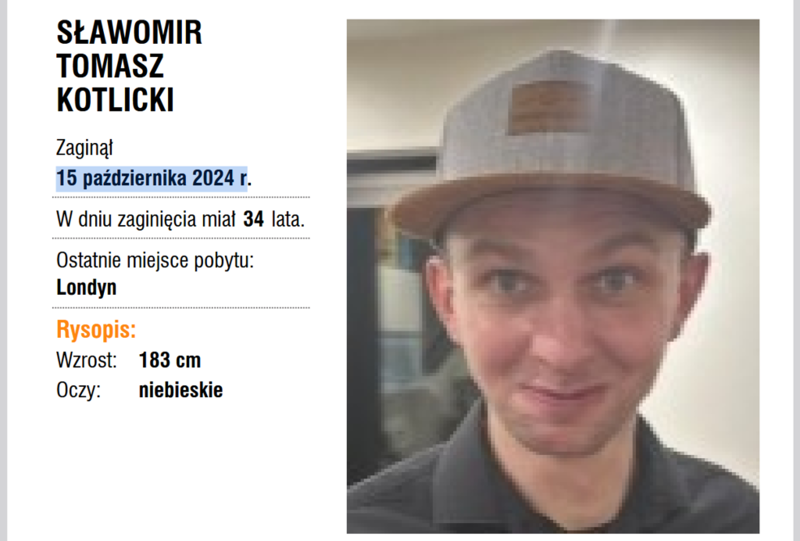 Zaginął Polak z Londynu. Gdzie jest Sławomir Tomasz Kotlicki?