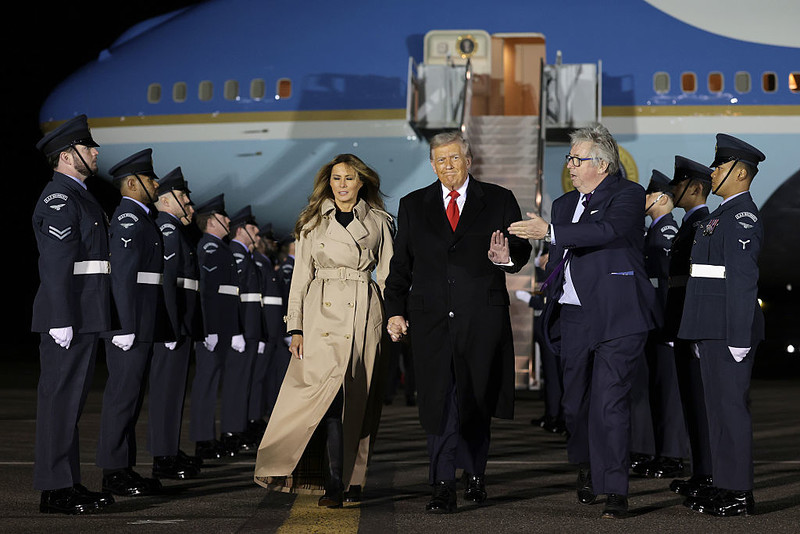 Donald Trump visits the UK. Meetings with the king and prime minister, and protests in the streets