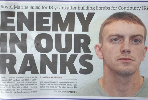 Były brytyjski żołnierz skazany za wspieranie organizacji związanej z IRA