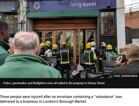 Londyn: Trzy osoby poszkodowane po otwarciu koperty z nieznaną substancją