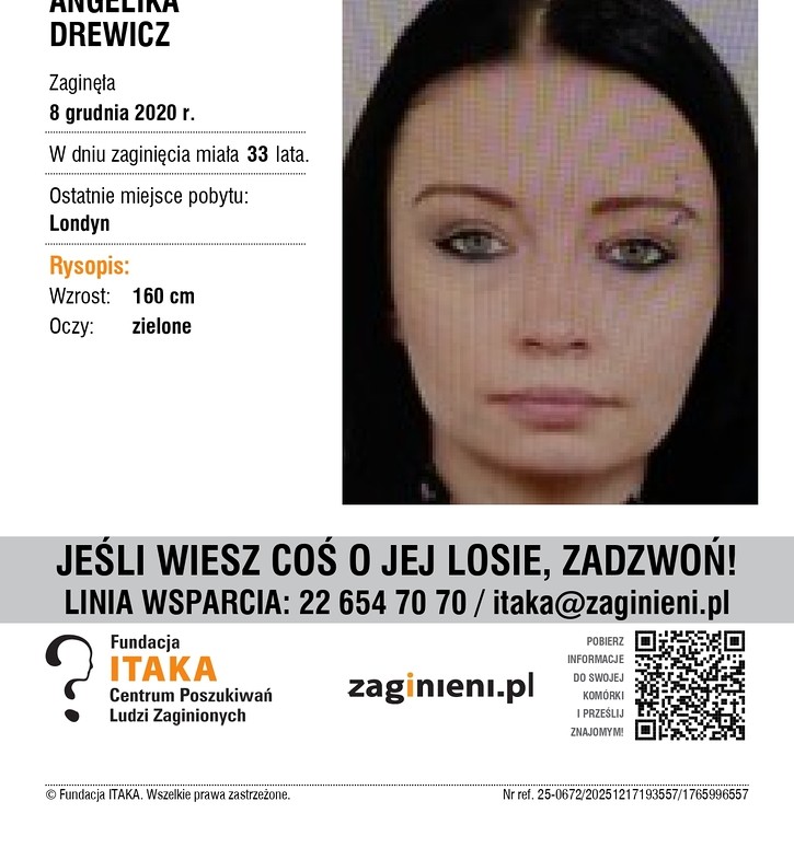 5 lat temu zaginęła Polka z Londynu. Czy ktoś wie, gdzie jest Angelika?