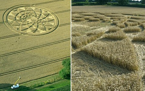 Tajemniczy krąg na polu w angielskim hrabstwie Wiltshire