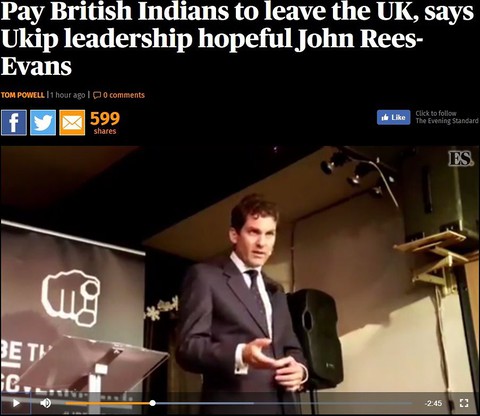 Pay British Indians to leave the UK, says Ukip leadership hopeful John Rees-Evans