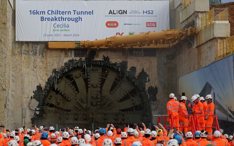 Zakończono budowę najdłuższego tunelu kolejowego HS2 w Wielkiej Brytanii