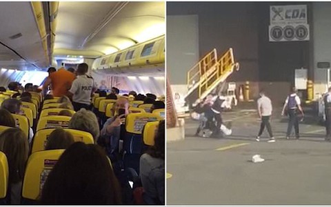 'Drunk' Ryanair passengers fight with police on runway 